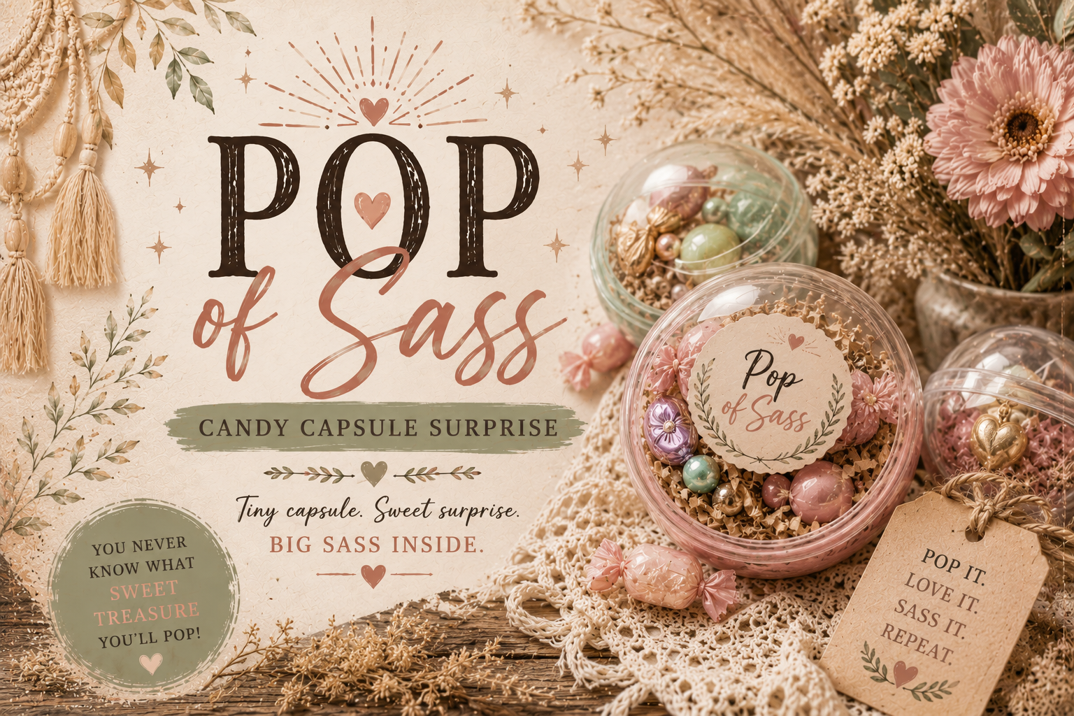 Pop of Sass – 35 Candy Capsule Mystery + 5 locket pulls
