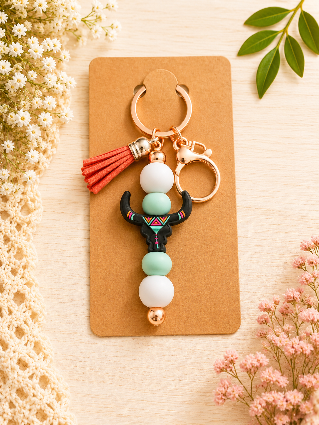 Beaded Charm Keychains