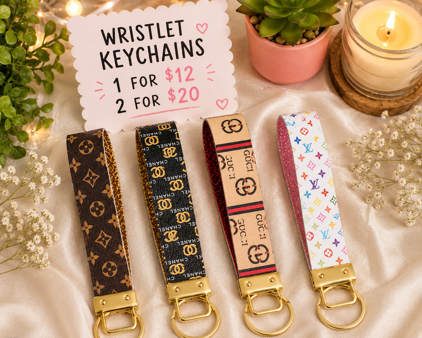 Sassy Wristlet Keychain – Designer Inspired